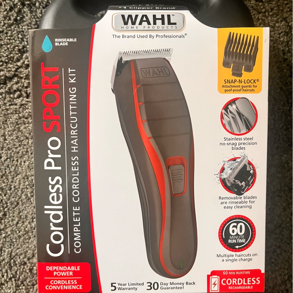 Wahl Cordless Pro Sport Clipper Kit - Black and Red